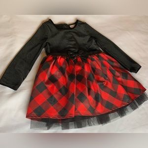Cat & Jack plaided velvet dress size 3T